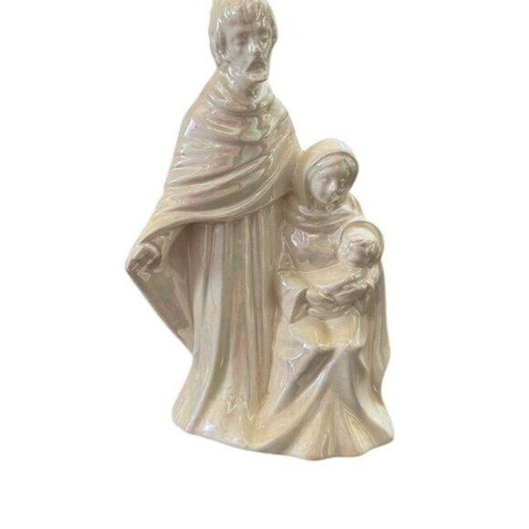 Ceramic Iridescent Holy Family Nativity Figurine - Picture 1 of 7